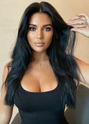 Pretty busty Latin brunette...