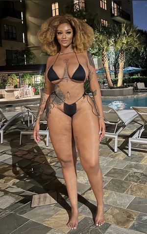 Sophia Ifeoma aka NigerianAmazon in a Black bikini