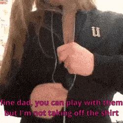 my daughter reluctantly said yes after I kept begging to play with her tits