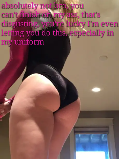 my sister finally let me jerk off to her ass, even in her uniform