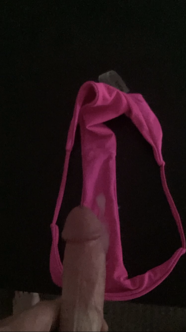 Wanking on panties cumshot sissy