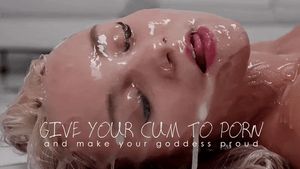 the ideal woman...So beautiful with her face and body covered in cum.