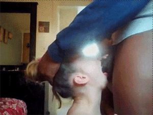 He won't let her go until she cums with pleasure in the white daughter's mouth