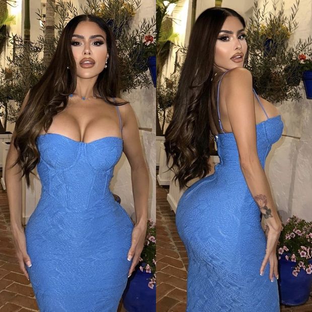 Chloe in blue