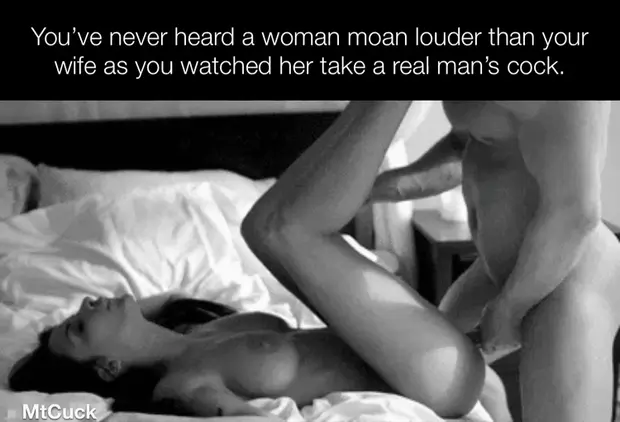 Your wife moans loudly as she takes her boyfriend’s big cock. It’s why your a cuckold who only gets to jerk off.