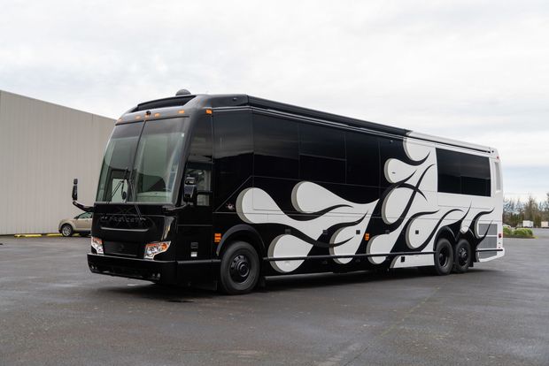 Black tour bus are good for touring music artists celebrity functions