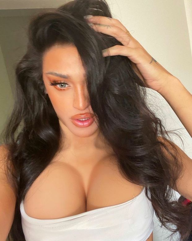 Pretty busty brunette...