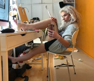 Just chilling and waiting cock