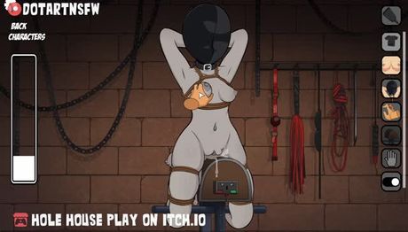 Cartoon Rule 34 Bondage BDSM Orgasm Moaning Tied Up Wooden Horse