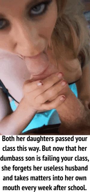 Sexy married mother worships your dick for her son's grade