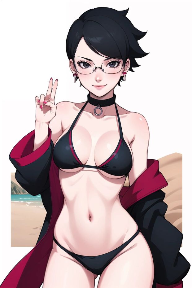 Sarada gostosa de biquíni
