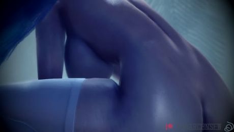 Sensual fucking with blue babe