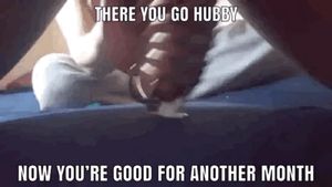 caged submissive's favorite way to cum