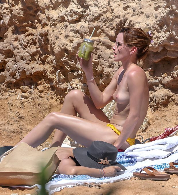 Emma at Ibiza drinking