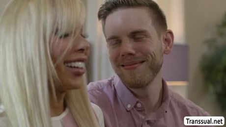 Gorgeous Tgirl gets bareback fucked by friends boyfriend