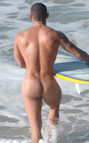 Surfing naked