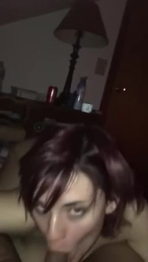 Sexy big tits brunette sucking cock