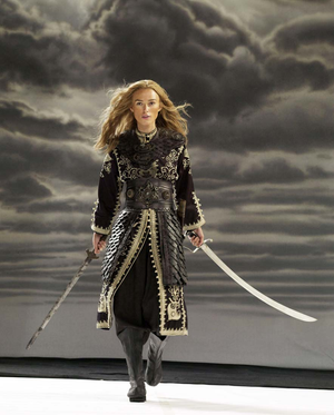 Keira Knightley: Jian in right hand, 1796 Sabre in the left