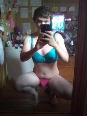 Wearing bra and panties