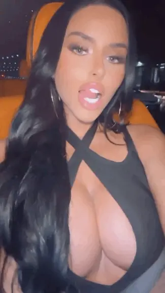 Incredibly sexy model in a revealing dress