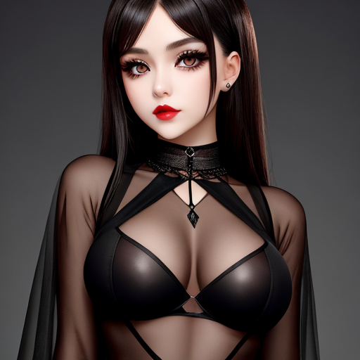 Cute AI Goth Chick