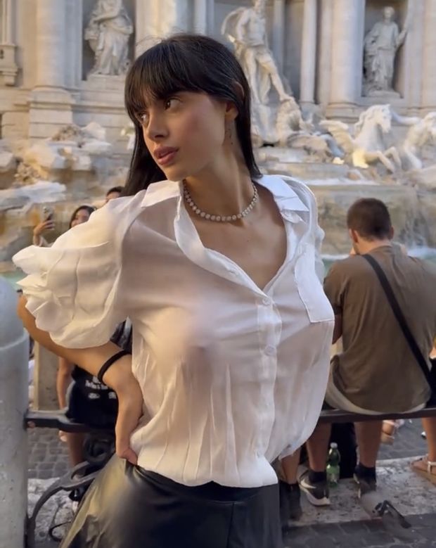 Sexy with her hard nipples