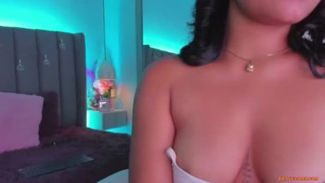 Latina only wearing a white top