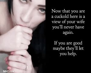 Now that you are a cuckold you won’t see this view of your wife. Maybe if you are good they’ll let you help blow her boyfriend.