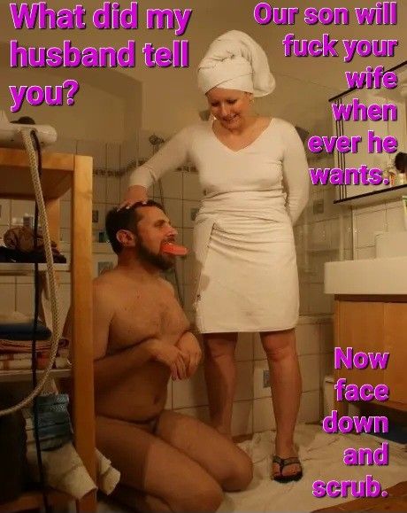 Bully has his mother punish me. She delights in having me scrub her floors with a bar of soap in my mouth.  Bully enjoys my wife.