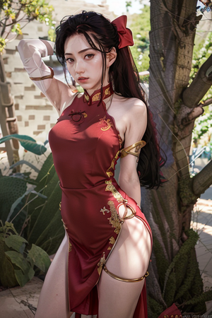 Red cheongsam
