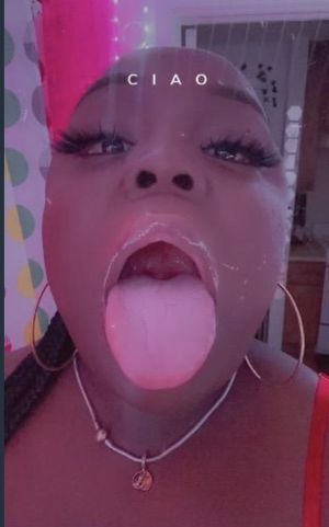 I wanna cum on her tongue so hard, give her a big load so she can feast on it