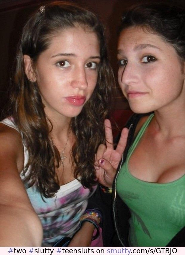Two slutty lil teen sluts take a seductive selfie