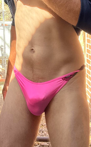 Outdoors panties selfie