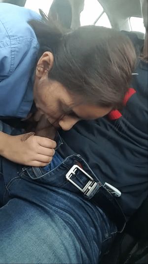 Indian Nurse Sucking BBC in Car