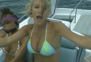 Bustin' moves on the boat.