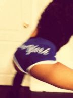 Twerking in Yankees underwear.
