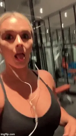 Treadmill blonde.
