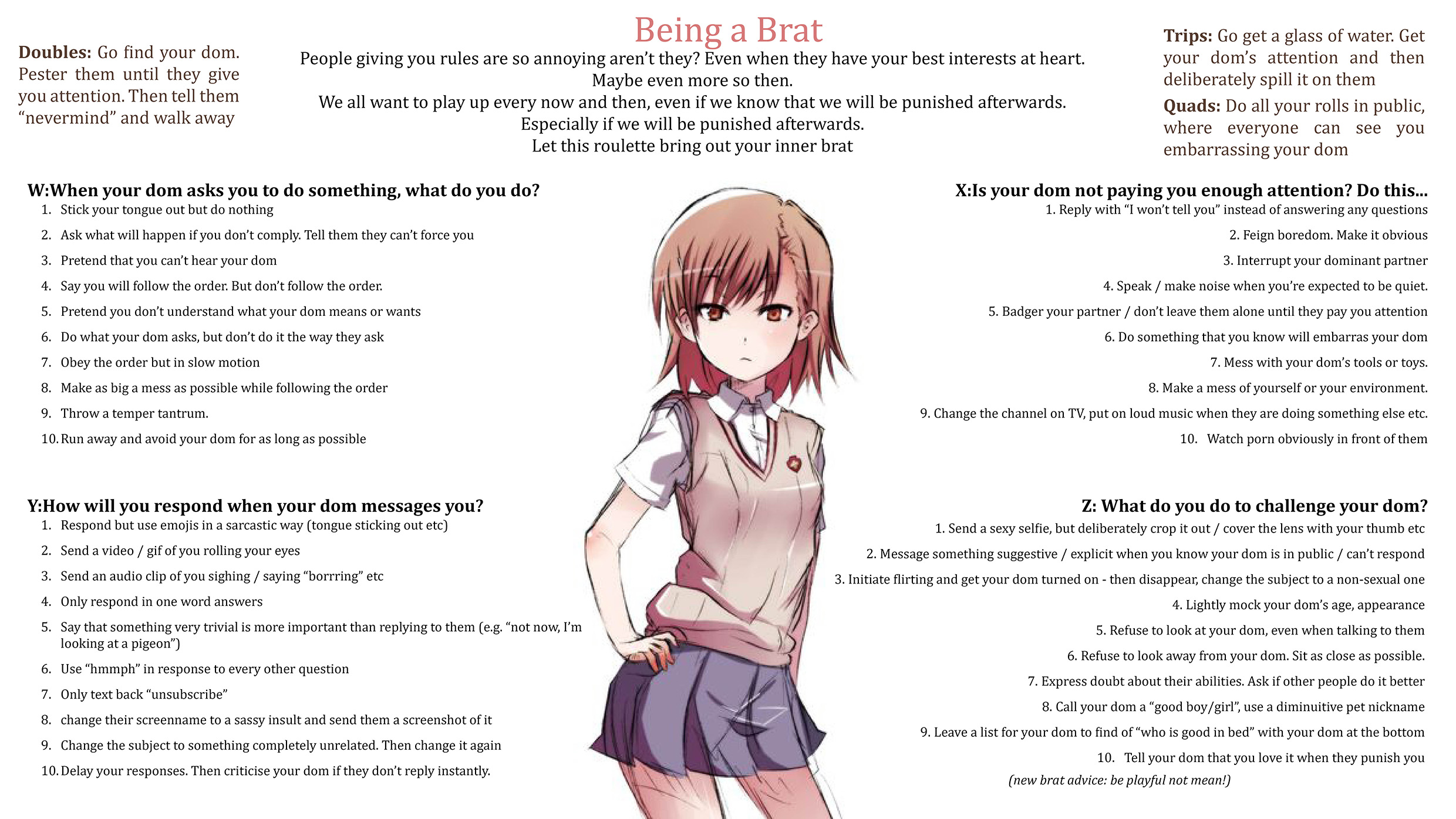 Challenge for brats