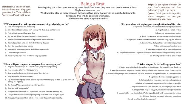 Challenge for brats