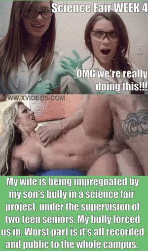 My bully is a mastermind at humiliating me. He coerced us to join a science fair fertilization project. Stuck me in chastity. It's public.