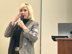 Keeping her focus hard.