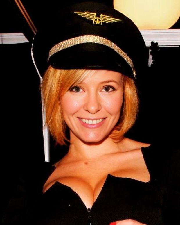 Blonde airline hostess whore