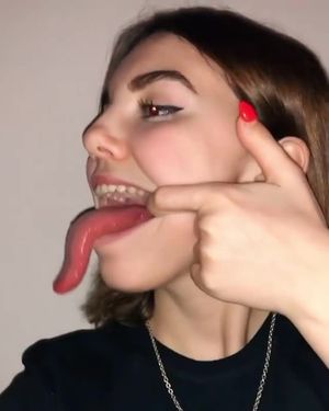 Letting her snake out of it's cave