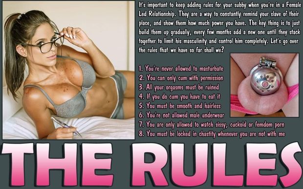 Good set of rules for chastity to be strictly followed