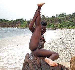 Punky african at the beach