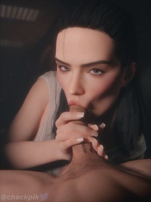 Rey takes a break from jedi training to test her oral skills (artist: checkpik)