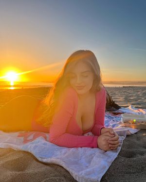 Blonde cutie getting some sun on her fat cheeks.