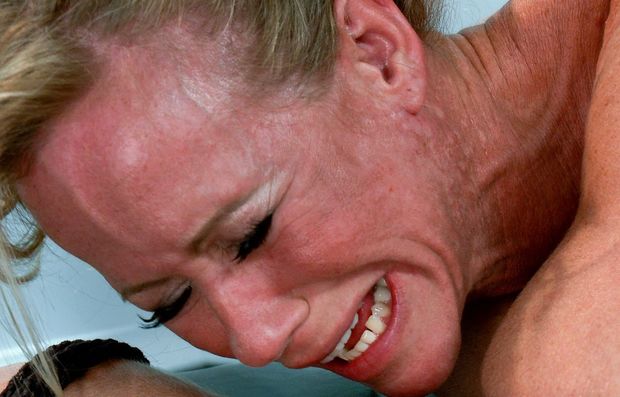 Older woman anally penetrated.