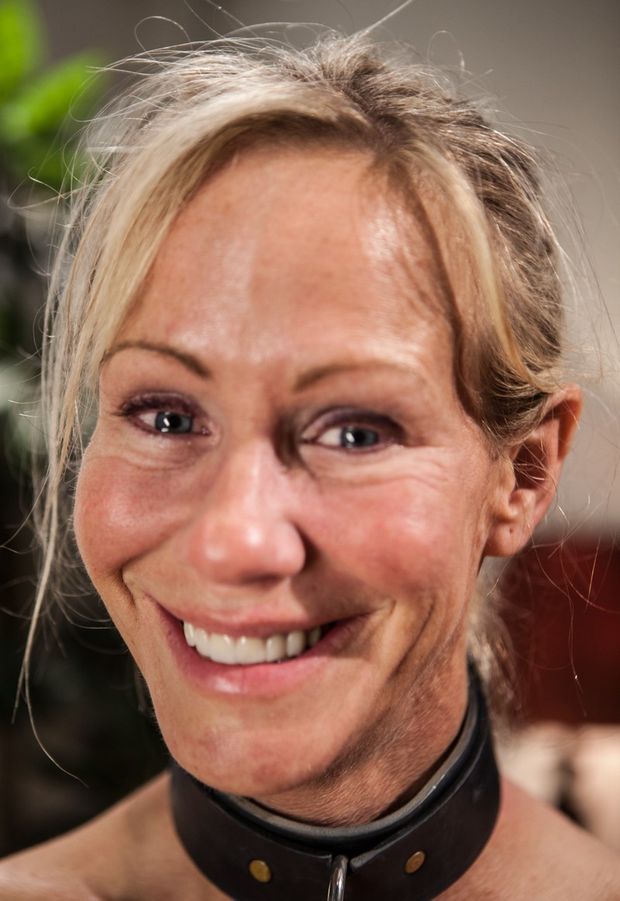 Female slave Simone is proud to satisfy her master.